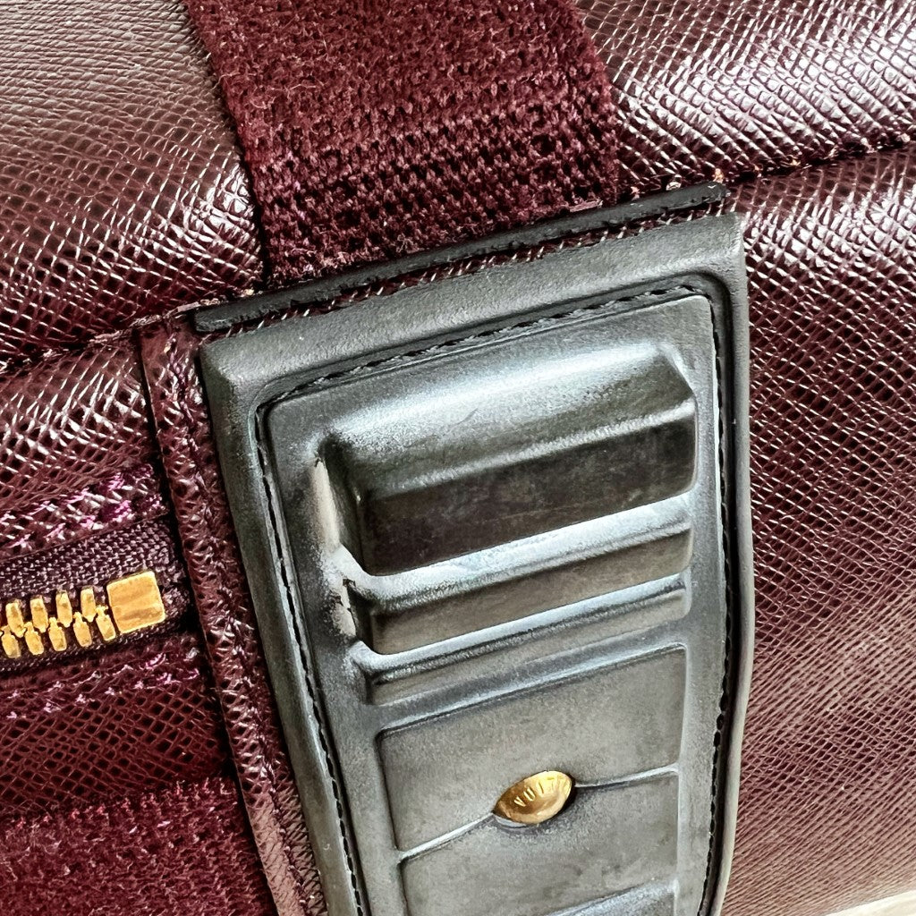 Louis Vuitton Taiga Bordeaux Leather Travel Suitcase