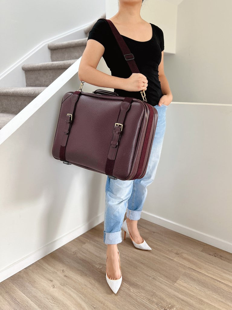 Louis Vuitton Taiga Bordeaux Leather Travel Suitcase
