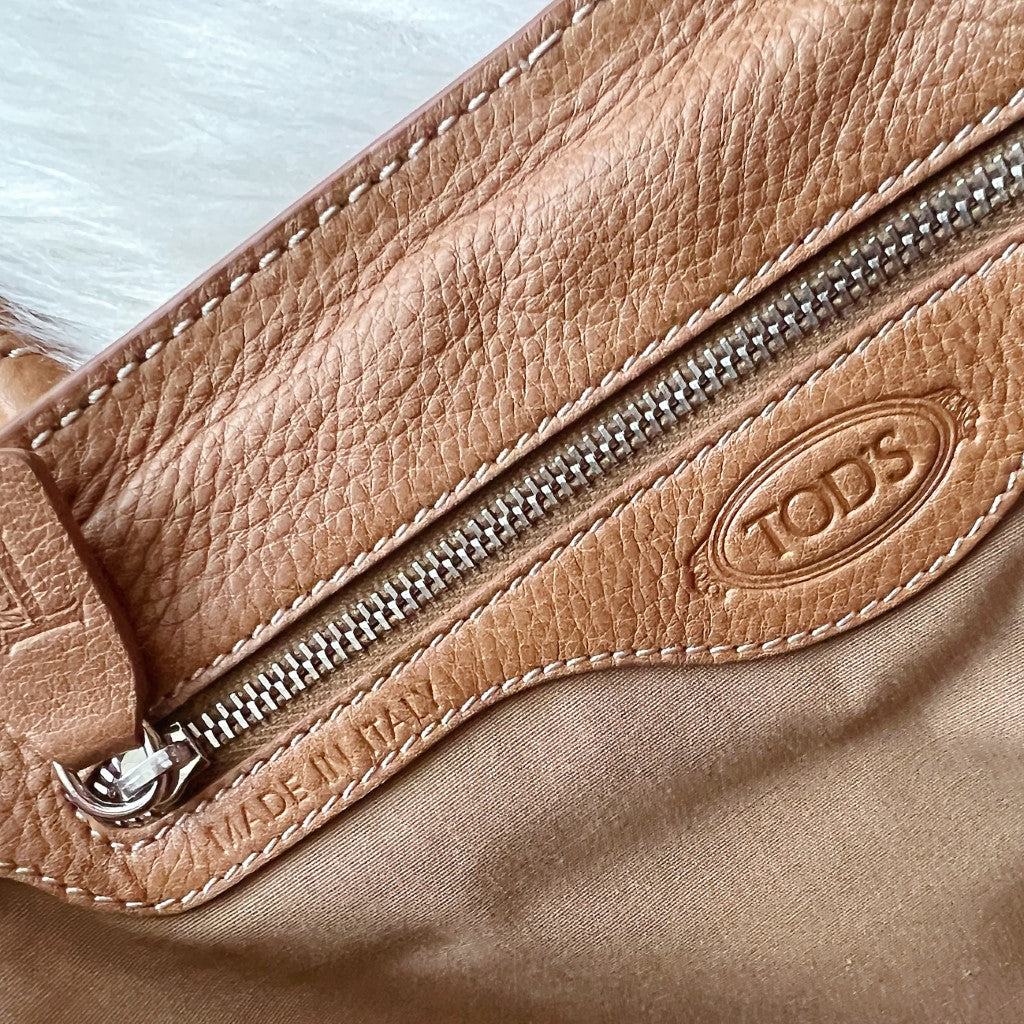 Tod's Caramel Leather Iconic Princess Diana D Tote Bag Excellent