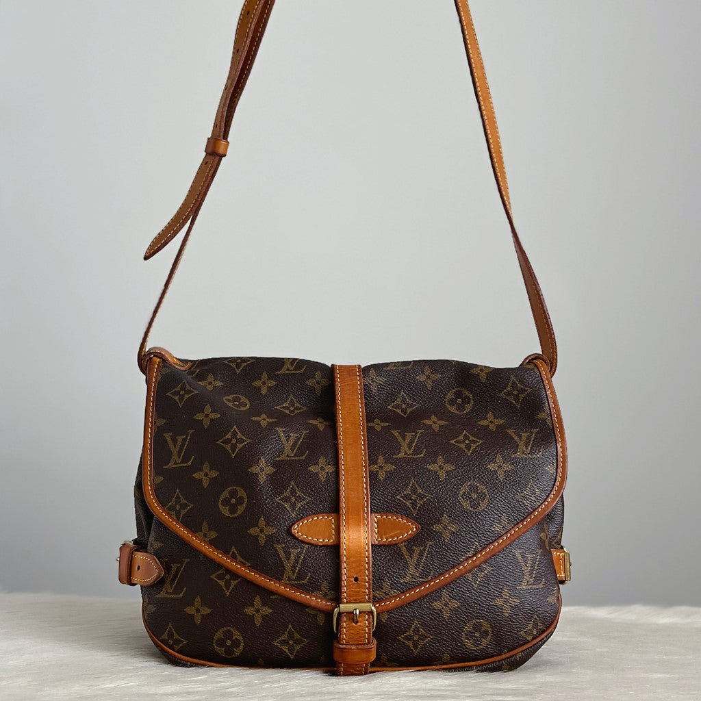 Louis Vuitton Monogram Double Sided Saumur 30 Crossbody Shoulder Bag