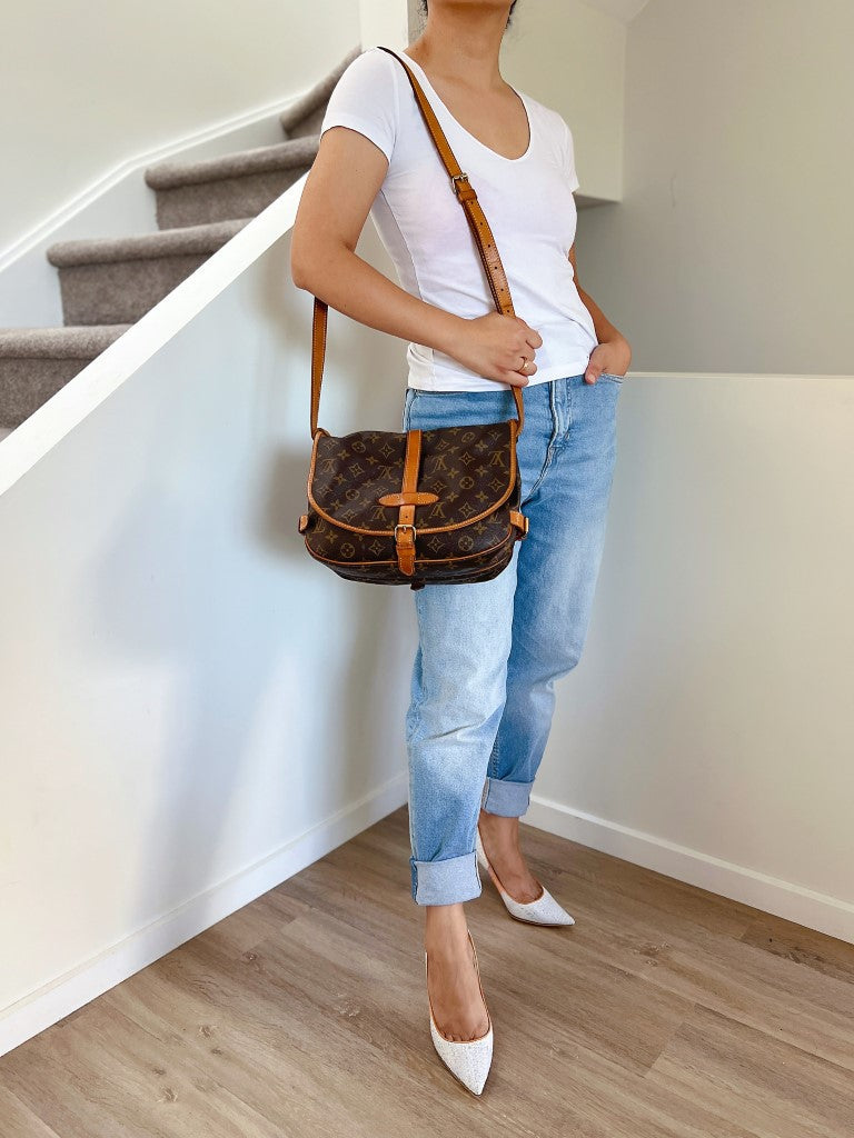 Louis Vuitton Monogram Double Sided Saumur 30 Crossbody Shoulder Bag