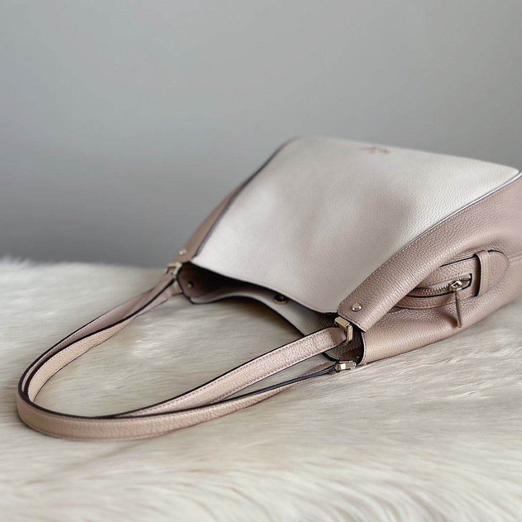 Kate Spade Two Tone Leather Triple Compartment Career Shoulder Bag Like New