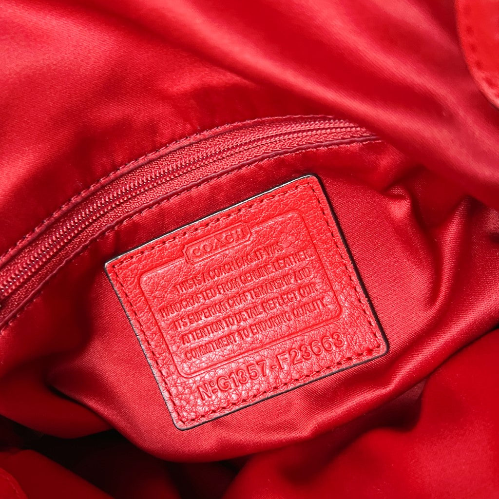 Coach Red Leather Turn Lock Crossbody Shoulder Bag