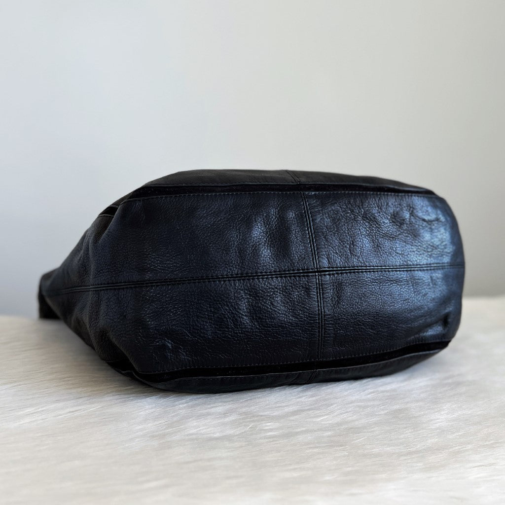 See by Chloe Black Leather Front Detail Large Shoulder Bag