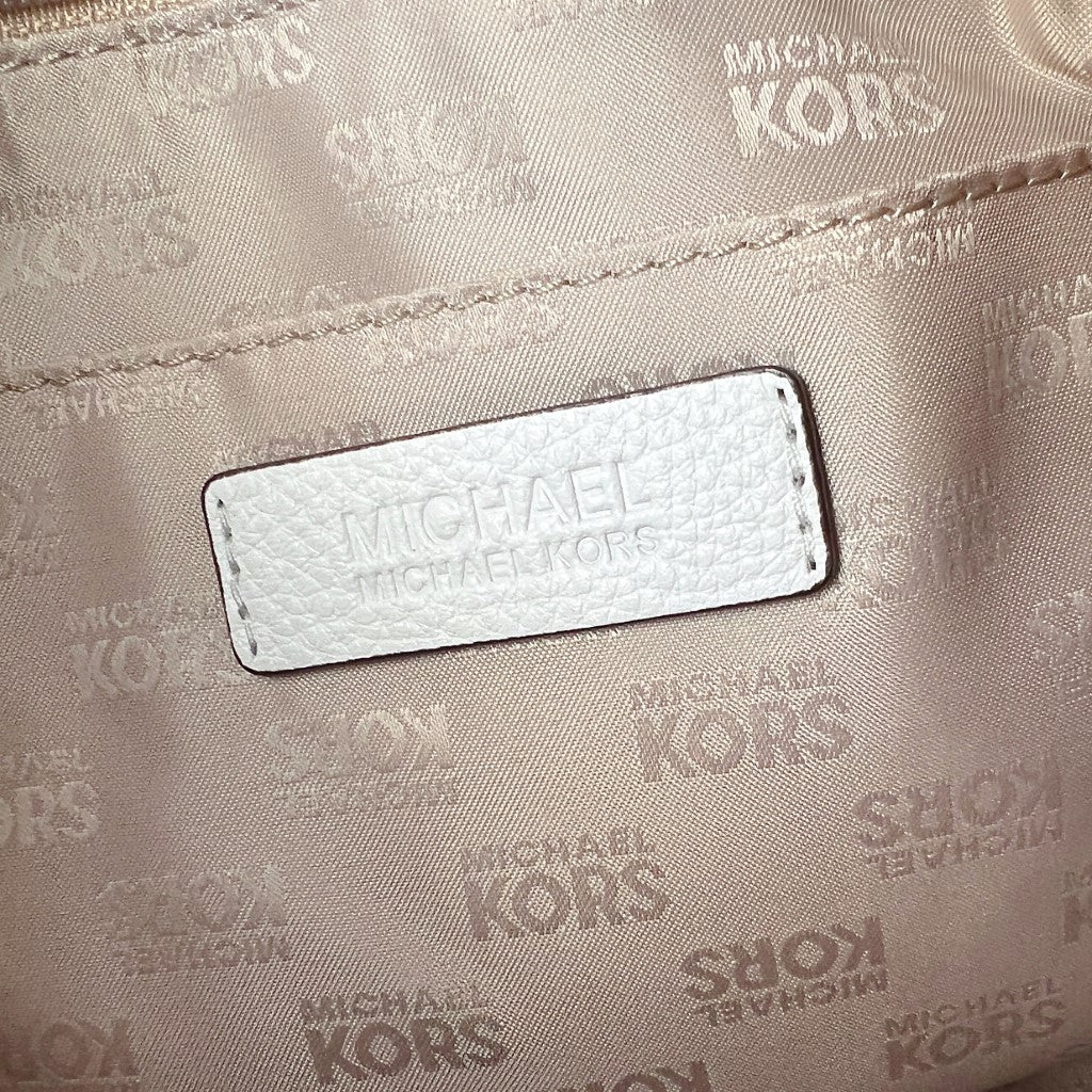 Michael Kors White Leather Triple Compartment 2 Way Shoulder Bag Excellent