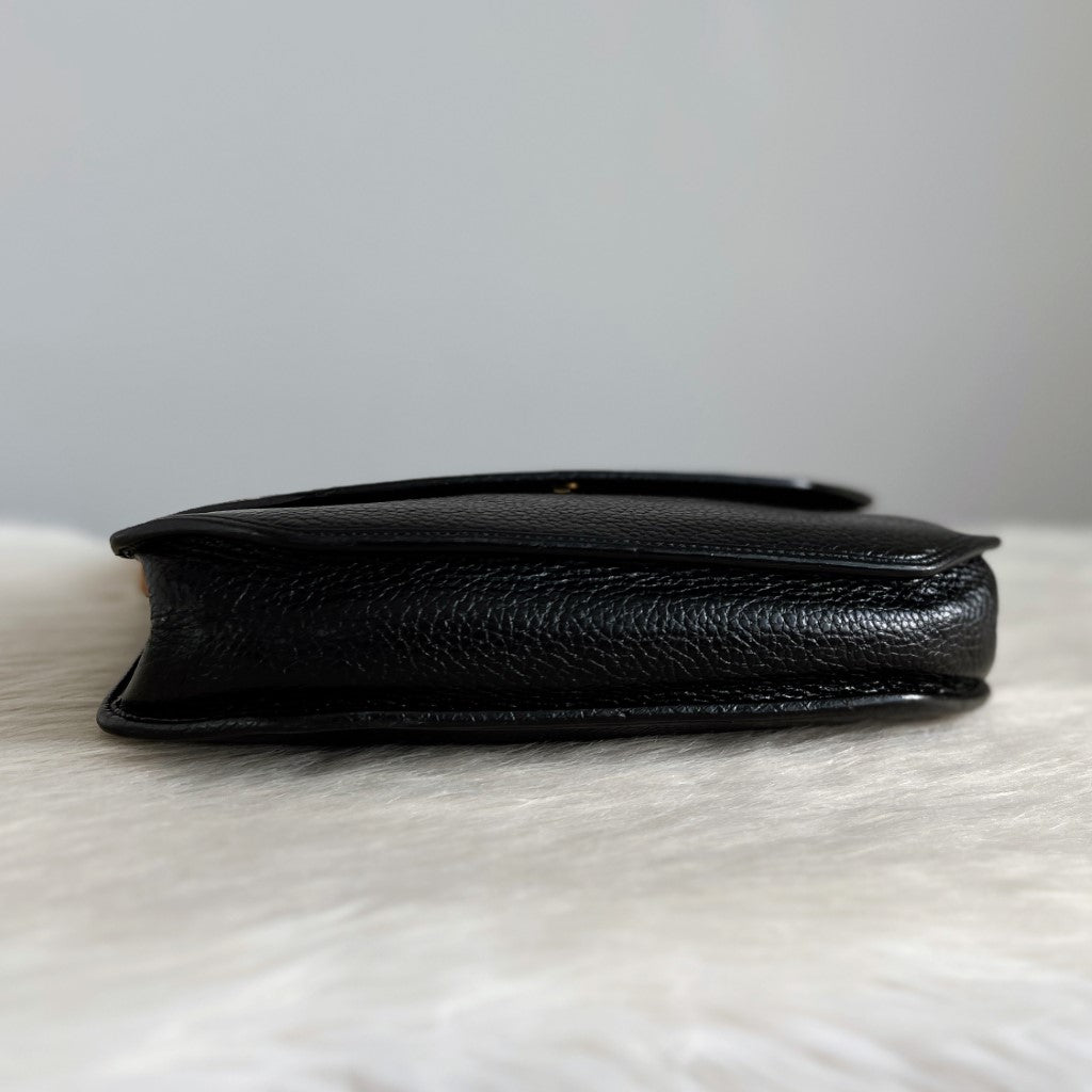 Christian Dior Two Tone Leather Front Logo 2 Way Shoulder Bag