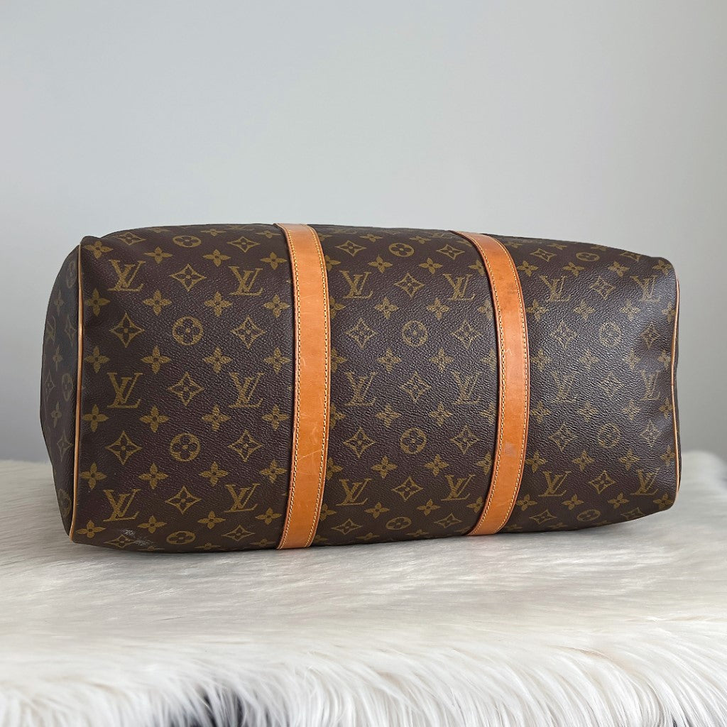Louis Vuitton Signature Monogram Sac Souple 45 Travel Bag + Lock & Key