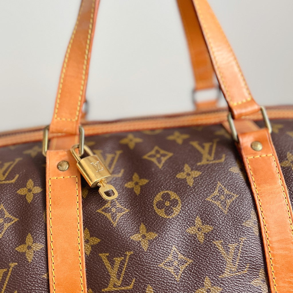 Louis Vuitton Signature Monogram Sac Souple 45 Travel Bag + Lock & Key