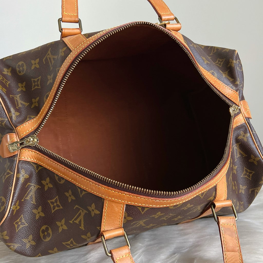 Louis Vuitton Signature Monogram Sac Souple 45 Travel Bag + Lock & Key