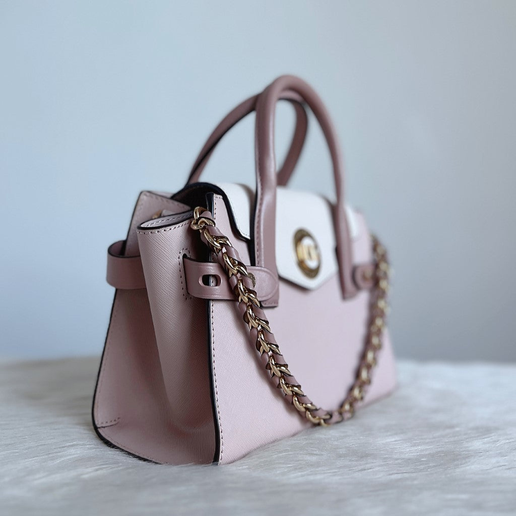Michael Kors Two Tone Leather Chain Detail 2 Way Shoulder Bag Like New