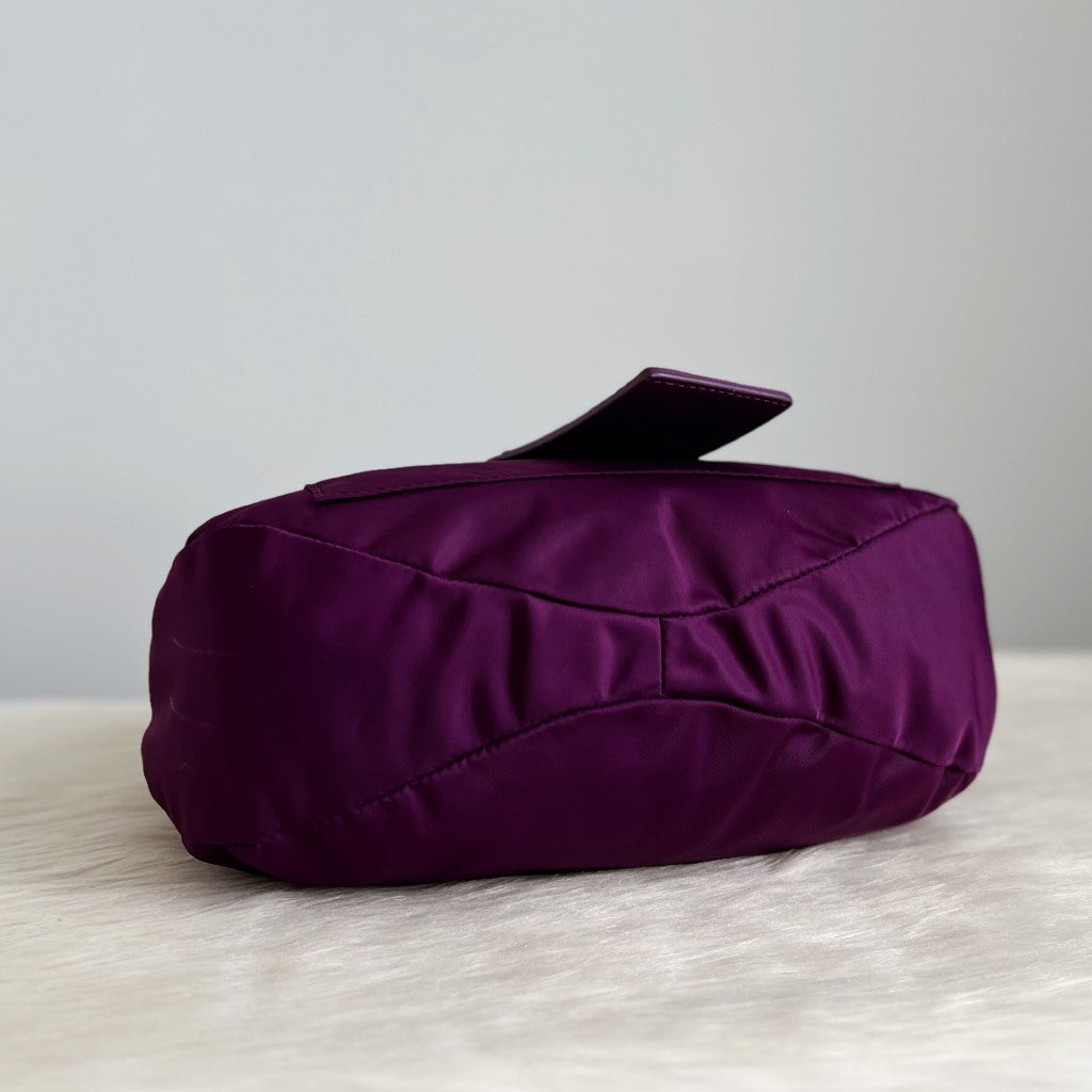 Marc Jacobs Purple Front Patch Zip Flap Crossbody Shoulder Bag