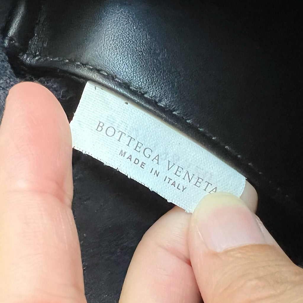 Bottega Veneta Black Leather Signature Intrecciomirage Large Tote Bag Excellent