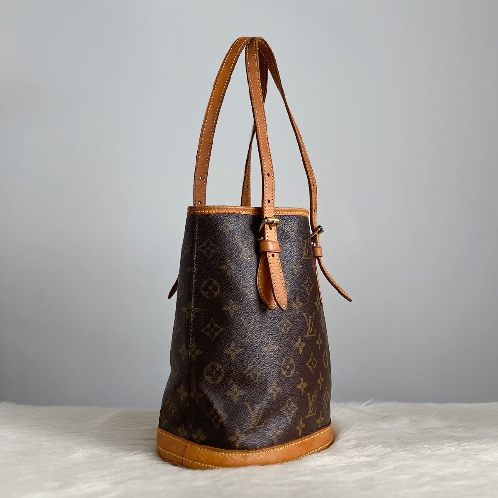 Louis Vuitton Signature Monogram Bucket PM Shoulder Bag