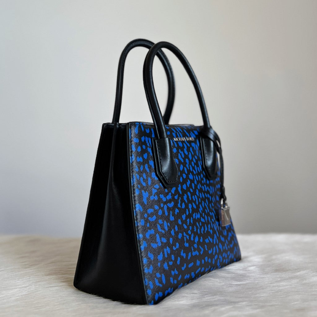 Michael Kors Two Tone Pattern Leather Triple Compartment 2 Way Shoulder Bag Like New