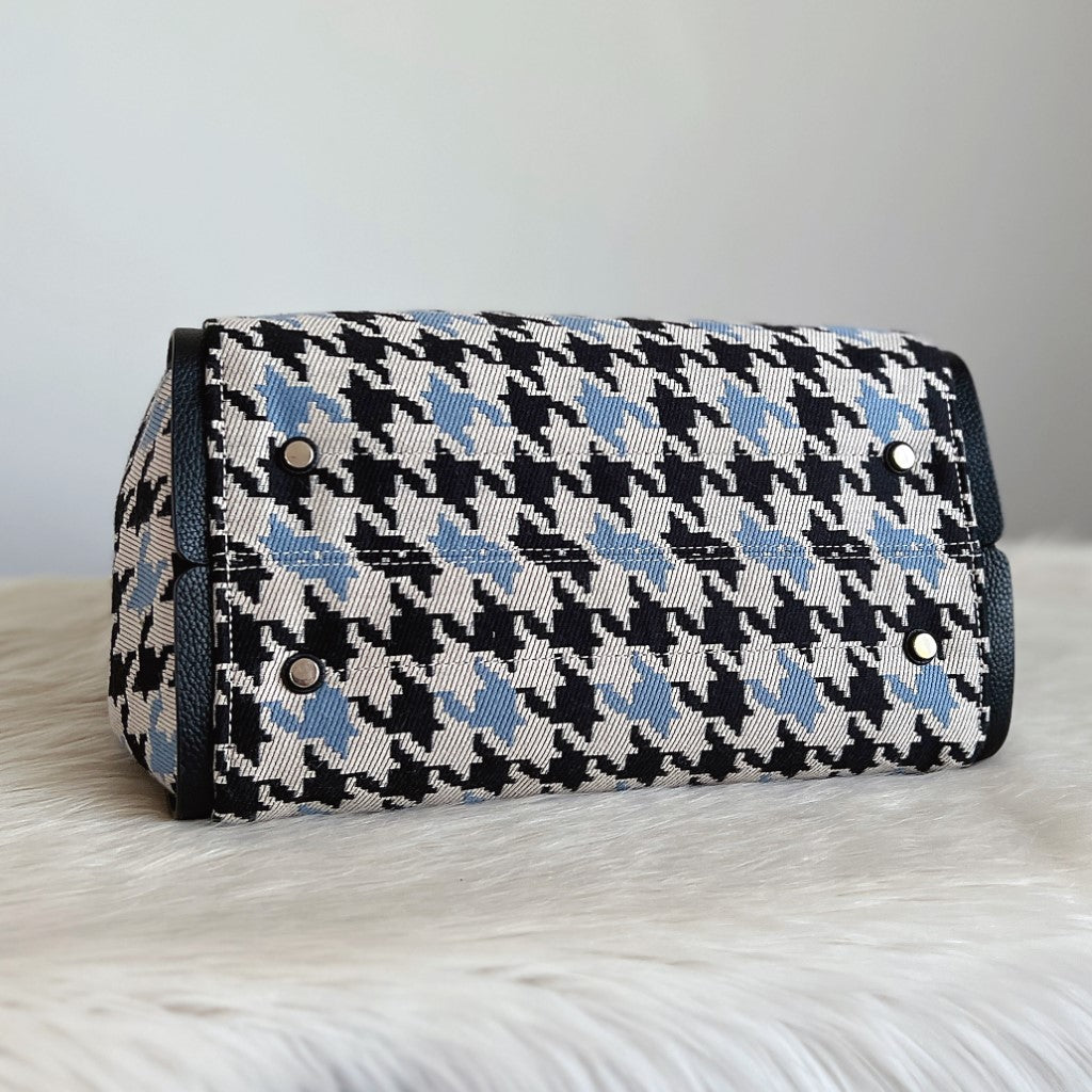 Kate Spade Pattered Woolen Patchwork Triple Compartment Shoulder Bag Like New