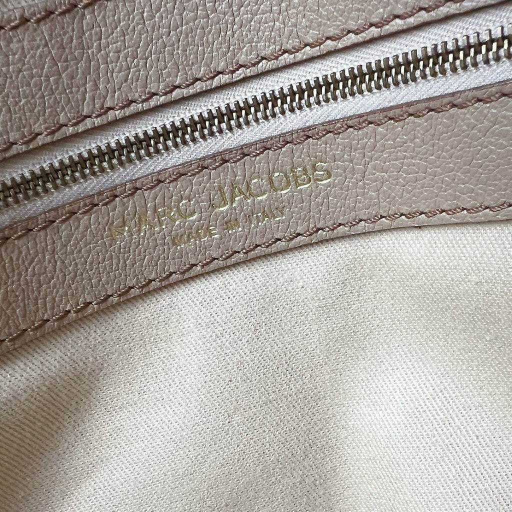 Marc Jacobs Beige Leather Quilted Front Bow Shoulder Bag