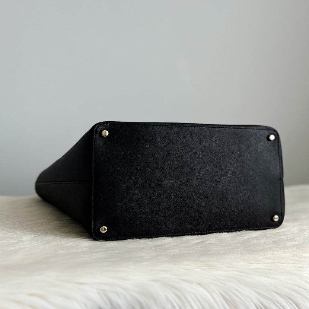 Kate Spade Black Leather Career Large Shoulder Bag Like New