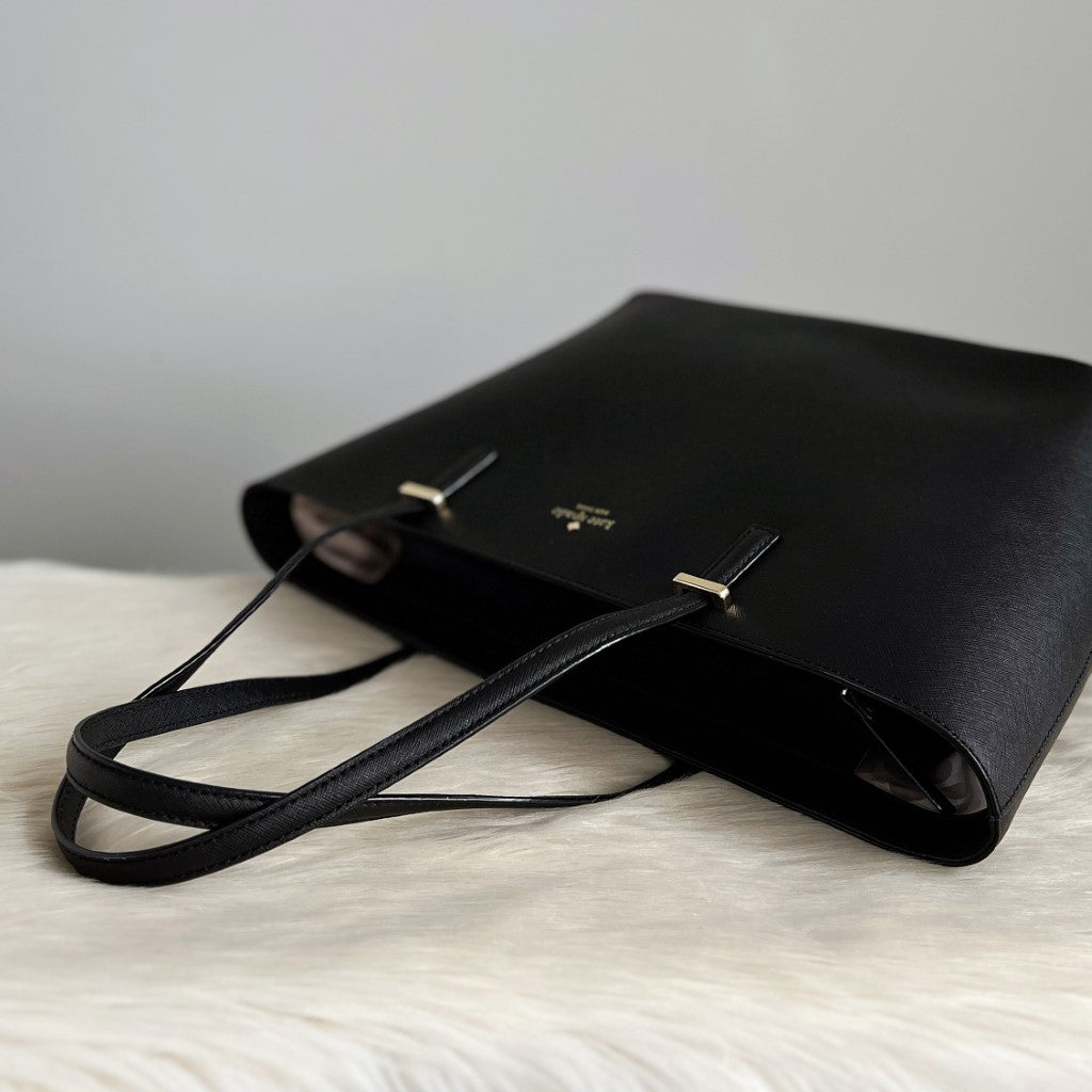 Kate Spade Black Leather Career Large Shoulder Bag Like New
