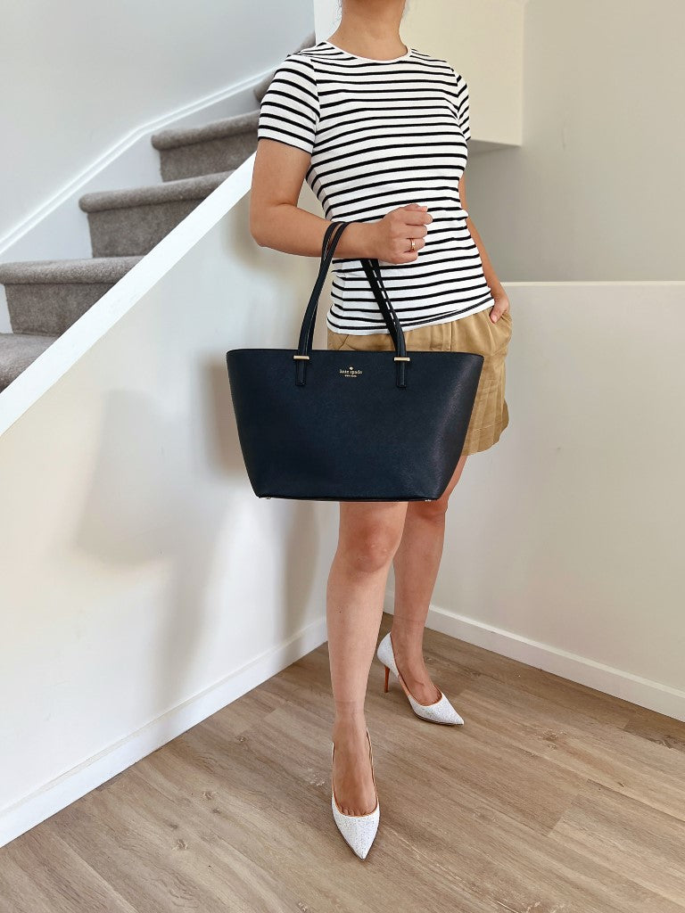 Kate Spade Black Leather Career Large Shoulder Bag Like New