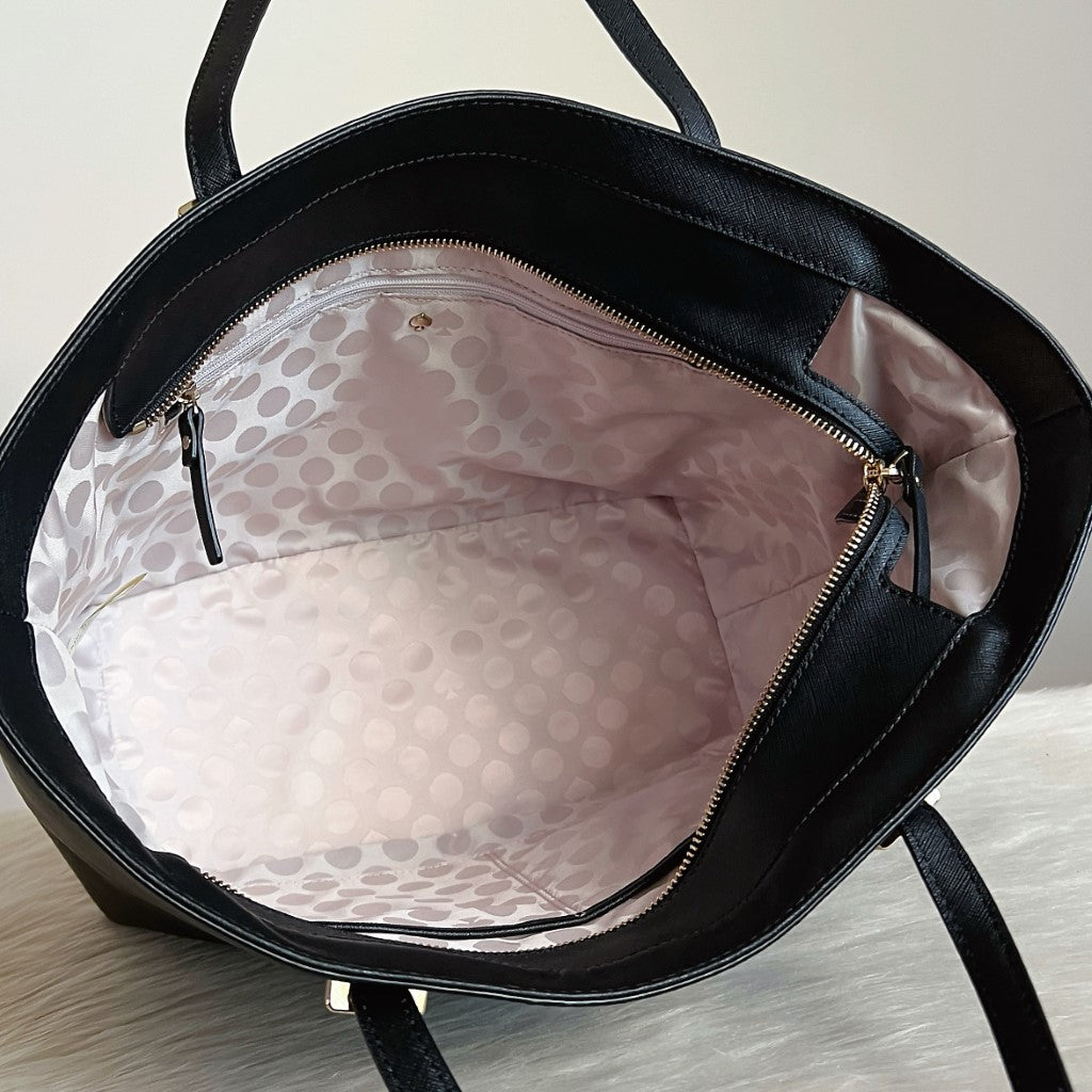 Kate Spade Black Leather Career Large Shoulder Bag Like New