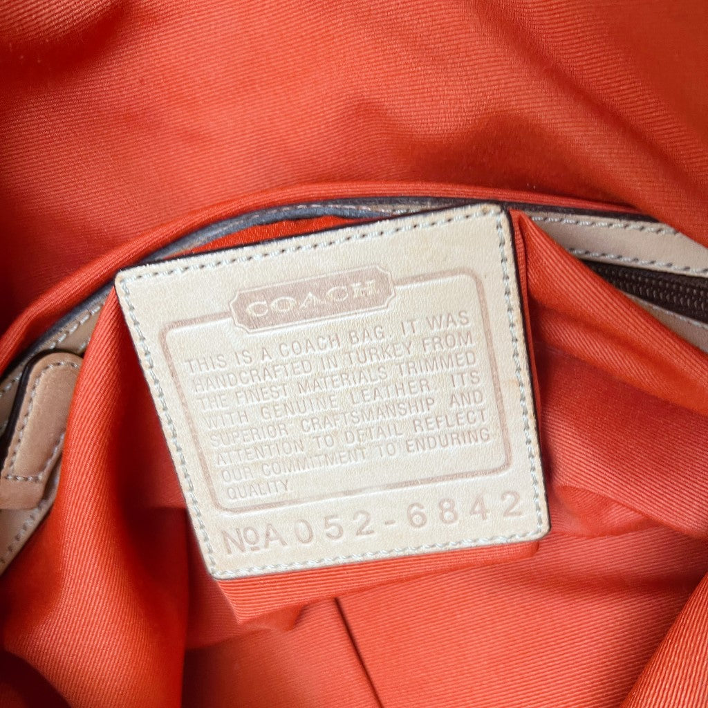 Coach Signature Monogram Flap Crossbody Shoulder Bag