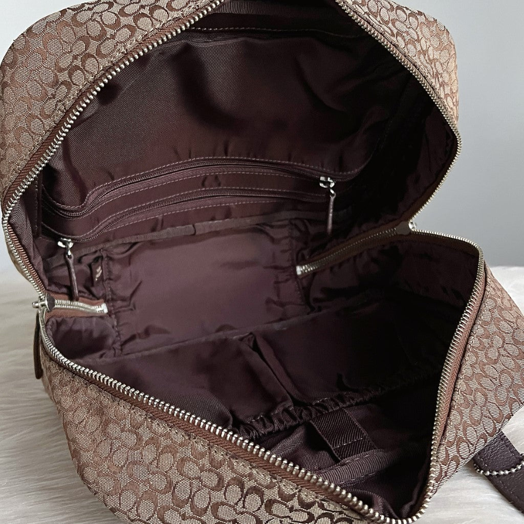 Coach Caramel Leather Monogram Patchwork Small Tote Bag