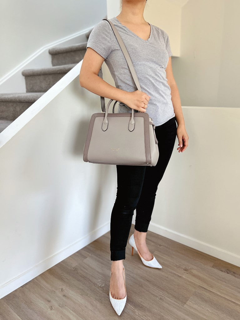 Kate Spade Two Tone Leather Double Compartment 2 Way Shoulder Bag Like New