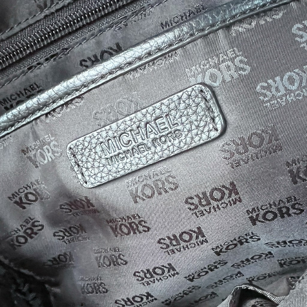 Michael Kors Black Leather Front Logo Backpack Excellent