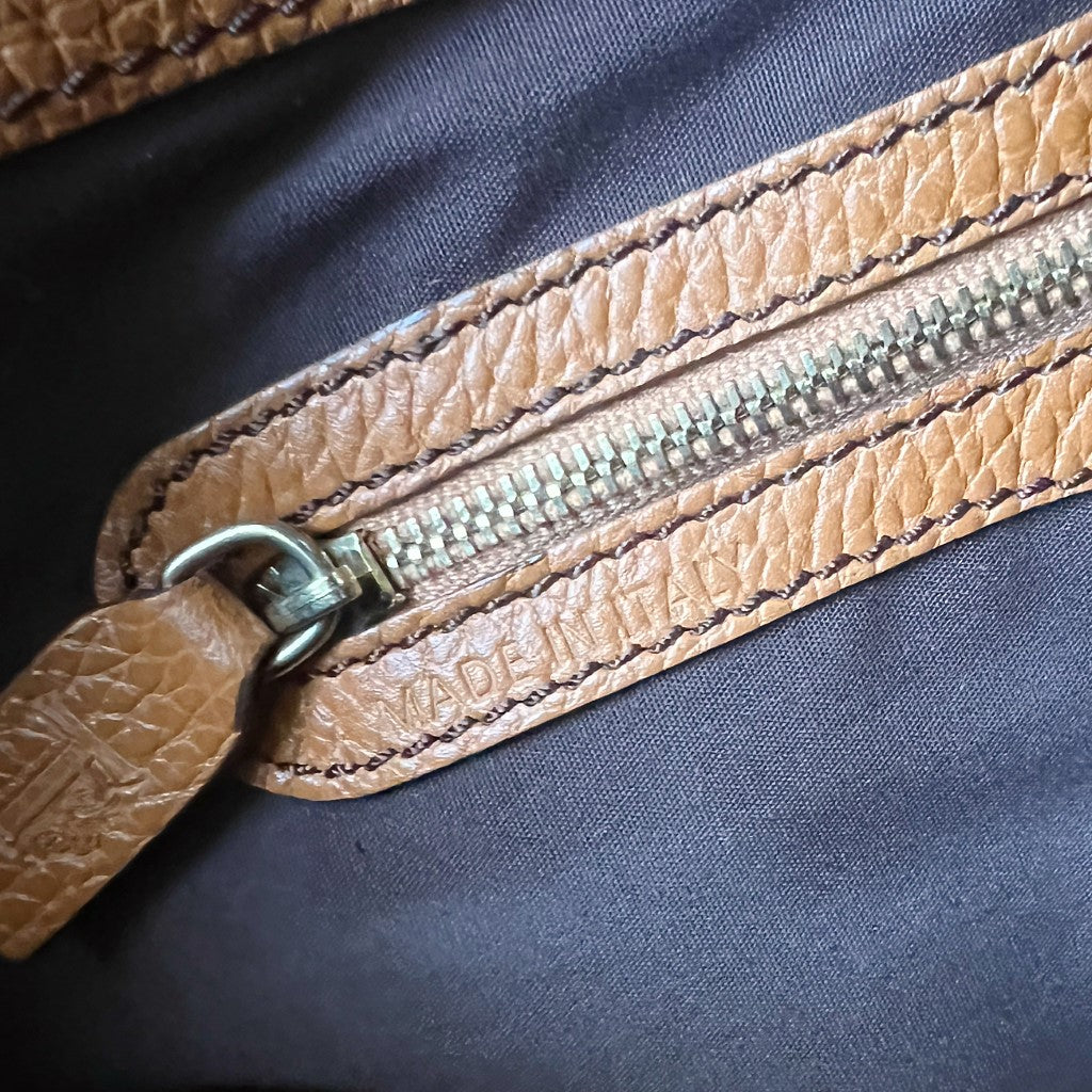 Tod's Caramel Leather Front Pocket Shoulder Bag Excellent