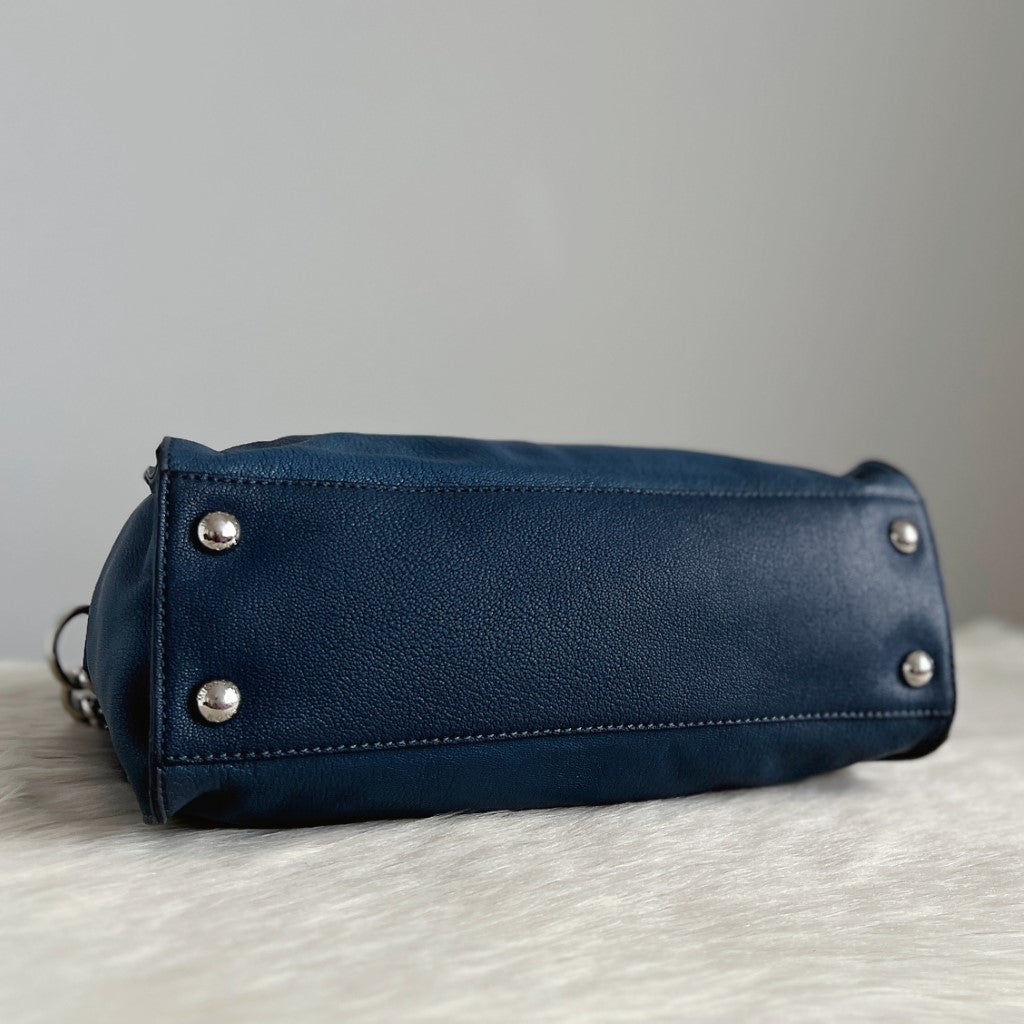 Michael Kors Navy Leather Hamilton 2 Way Shoulder Bag