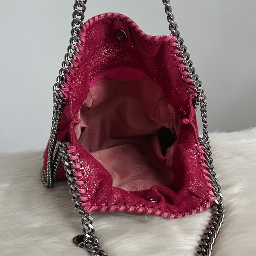 Stella McCartney Metallic Fuchsia Falabella 2 Way Shoulder Bag Excellent