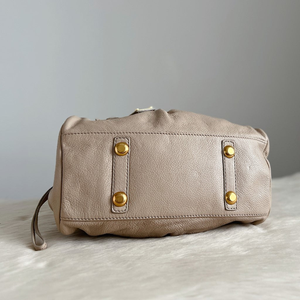 Marc Jacobs Light Mocha Leather Classic Q 2 Way Shoulder Bag