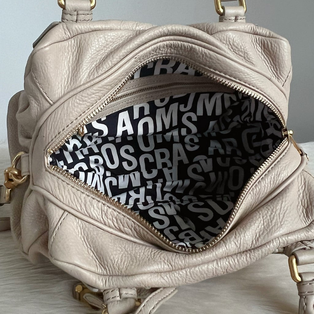Marc Jacobs Light Mocha Leather Classic Q 2 Way Shoulder Bag