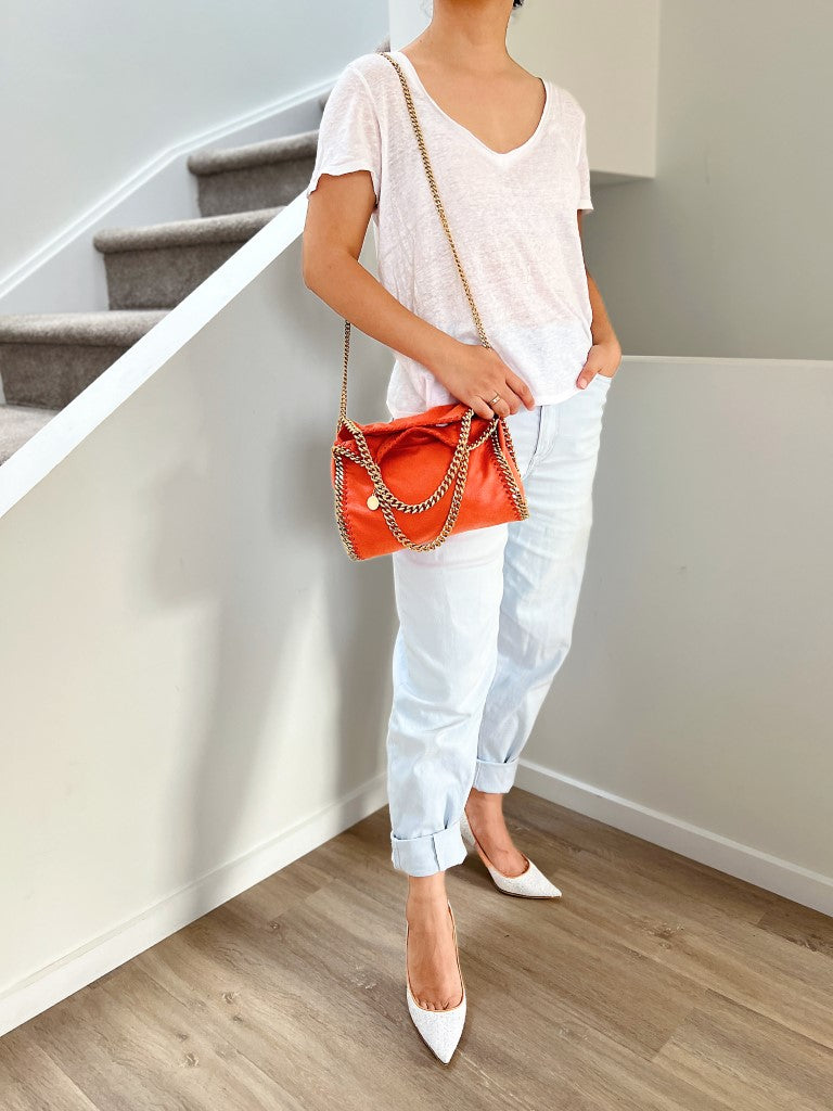 Stella McCartney Orange Falabella 2 Way Shoulder Bag Excellent