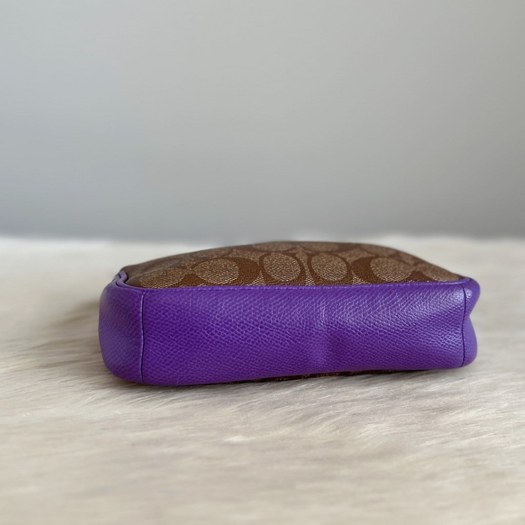Coach Purple Leather Monogram Mini Shoulder Bag