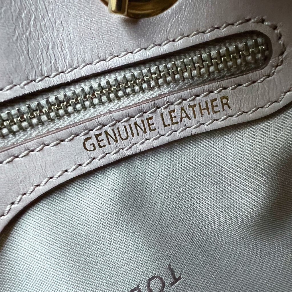 Tod's Blush Pink Leather Embossed Triple Compartment Shoulder Bag Excellent