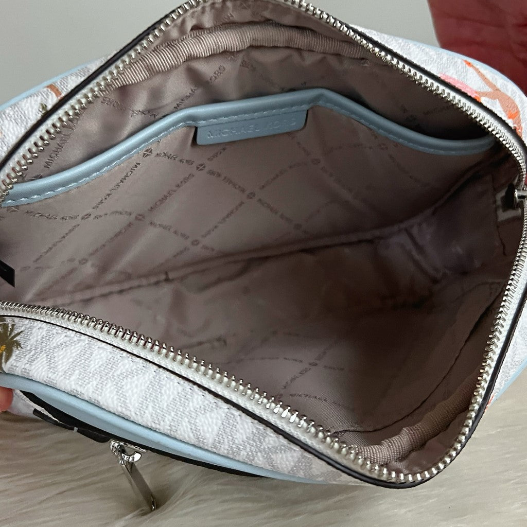 Michael Kors Monogram Holiday Pattern Camera Crossbody Shoulder Bag Like New