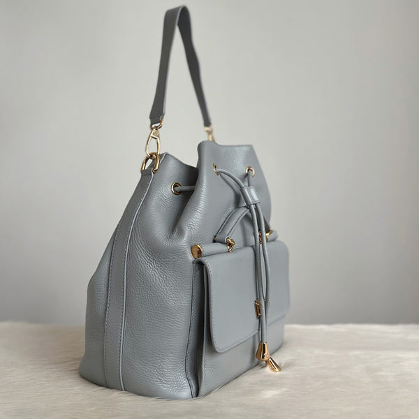 Dolce & Gabbana D&G Smoky Blue Sicily Drawstring Bucket Shoulder Bag New with Tags