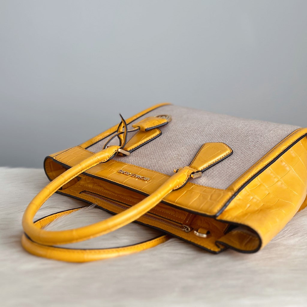 Michael Kors Yellow Leather Patchwork 2 Way Shoulder Bag