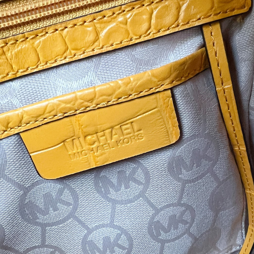 Michael Kors Yellow Leather Patchwork 2 Way Shoulder Bag