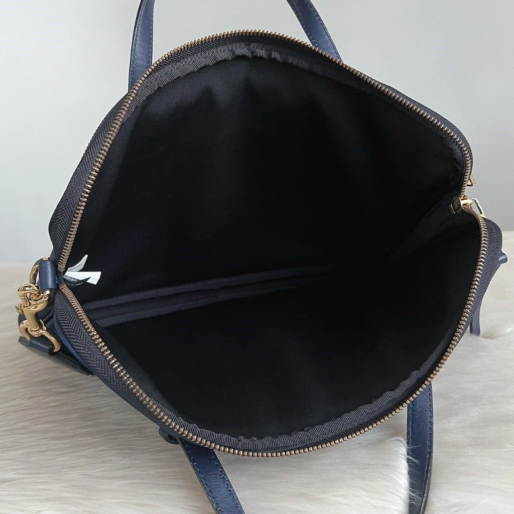 Marc Jacobs Navy Front Logo 2 Way Laptop Shoulder Bag Like New