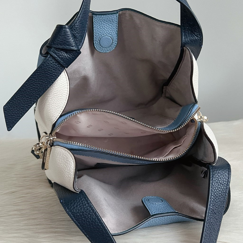 Kate Spade Tri-tone Leather Triple Compartment 2 Way Shoulder Bag Like New