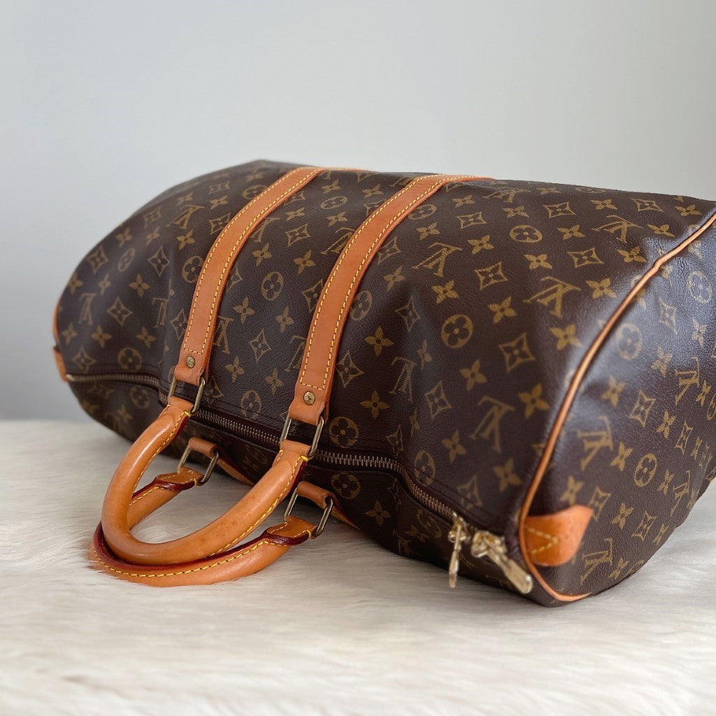 Louis Vuitton Signature Monogram Keepall 45 Travel Bag