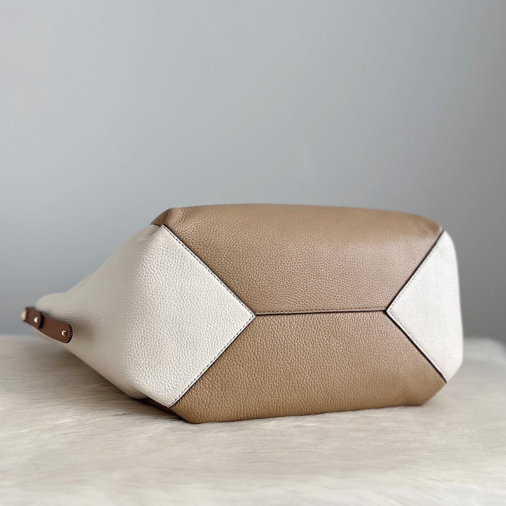 Michael Kors Tri-Tone Leather Large Shoulder Bag + Pouch Excellent