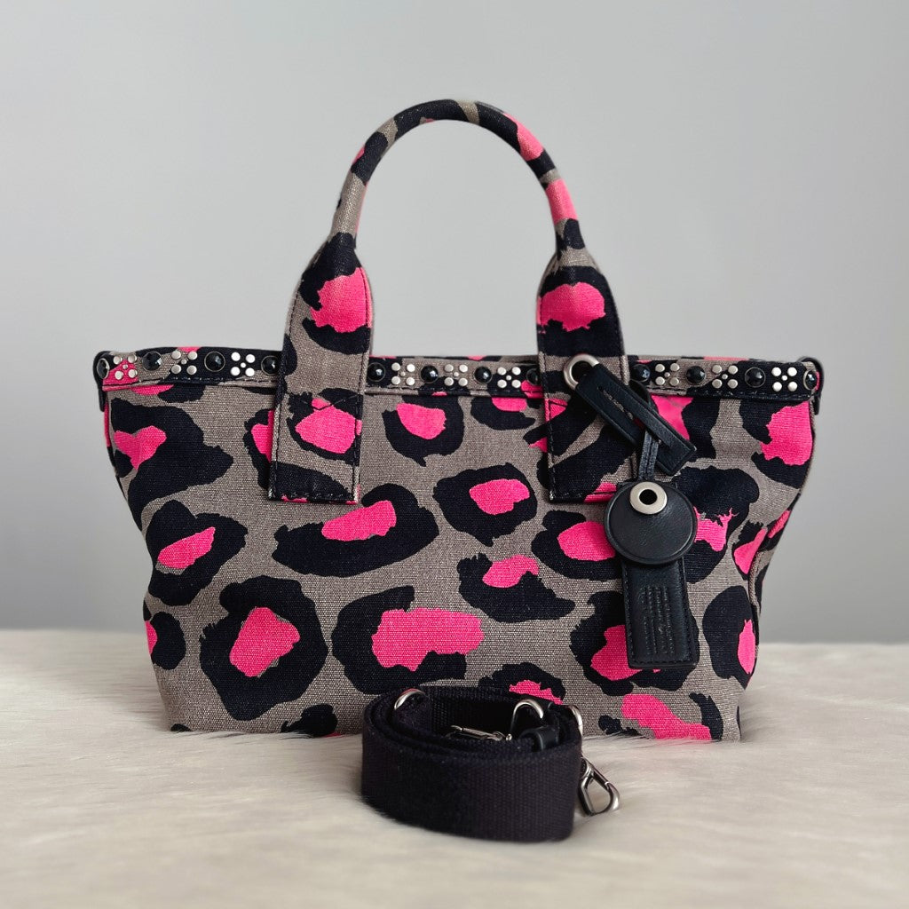 Marc Jacobs Patterned Canvas Studded Detail 2 Way Shoulder Bag