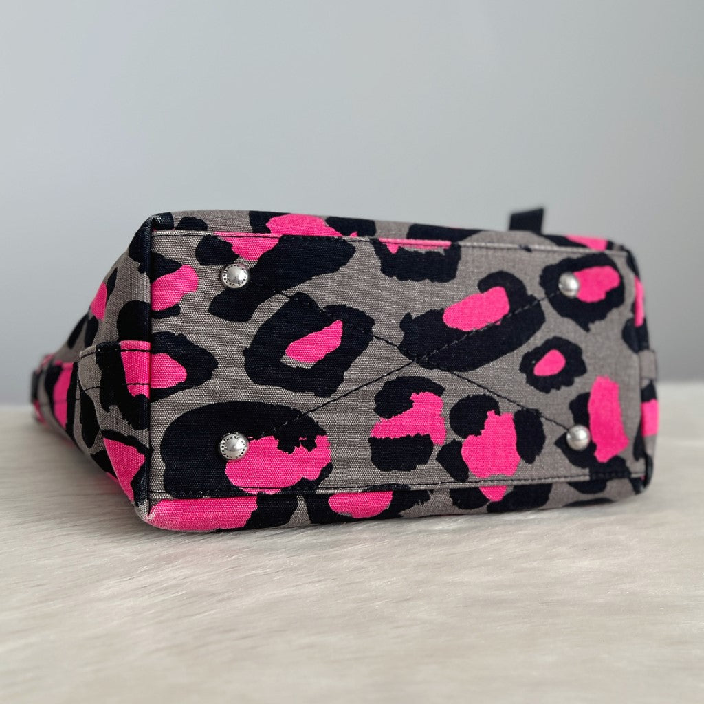 Marc Jacobs Patterned Canvas Studded Detail 2 Way Shoulder Bag