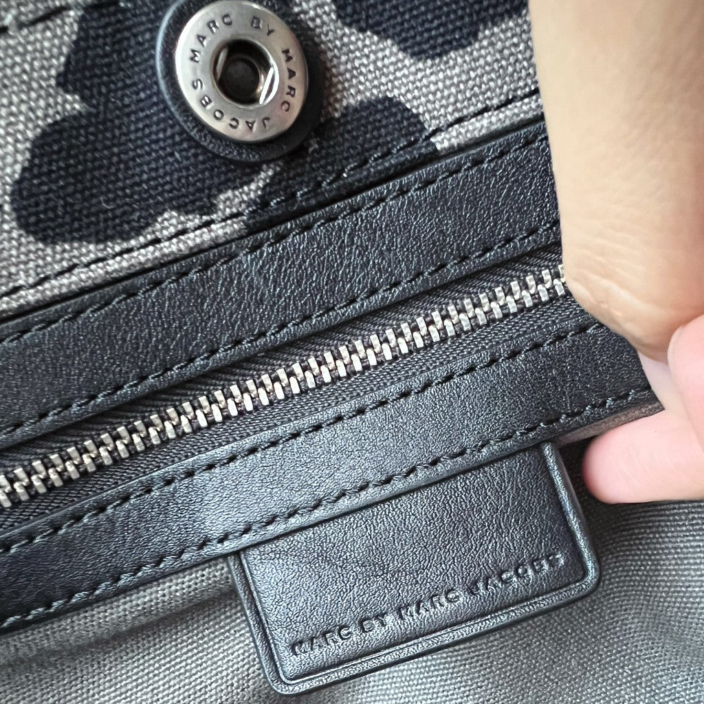 Marc Jacobs Patterned Canvas Studded Detail 2 Way Shoulder Bag