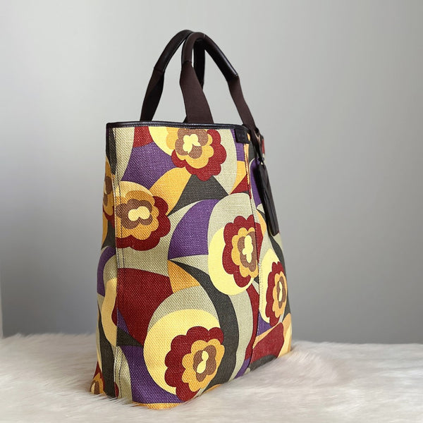 Saint Laurent Y Charm Floral Pattern Large Shoulder Bag