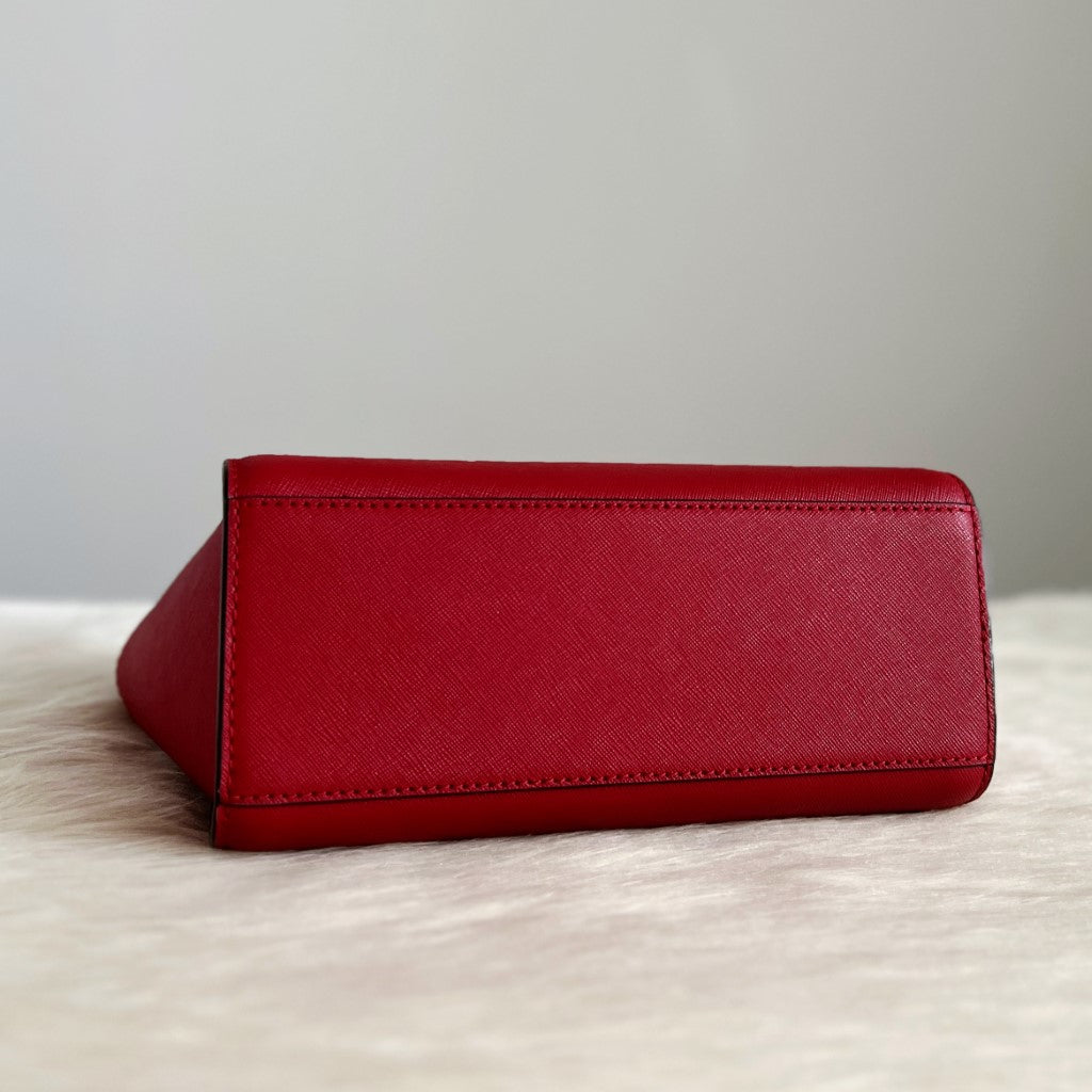 Michael Kors Red Leather Selma Crossbody Shoulder Bag Like New