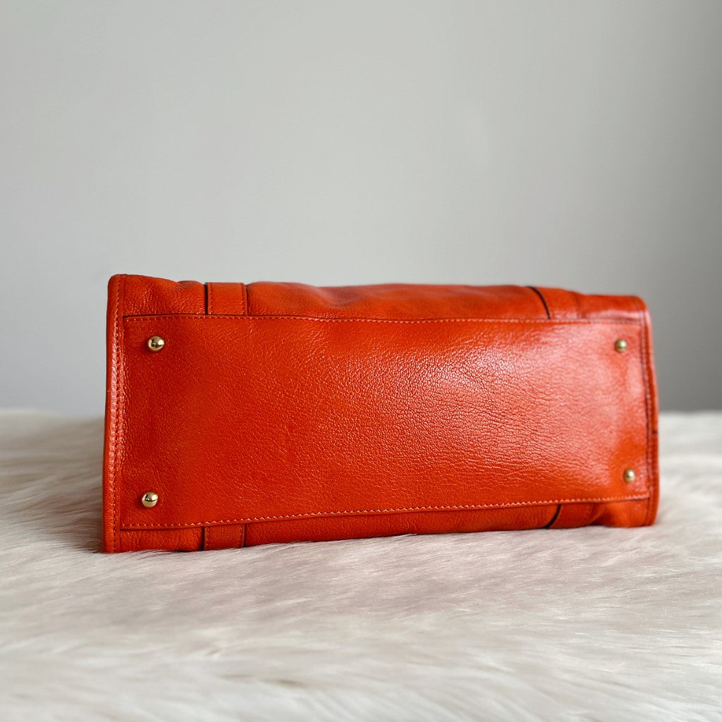 Marc Jacobs Orange Leather Front Compartment 2 Way Shoulder Bag